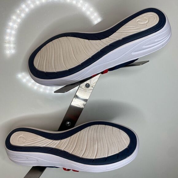 Easy spirit red white and blue sling back wedges 10 M - Picture 4 of 5